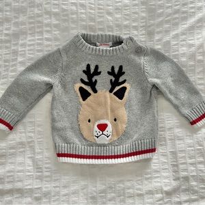 3 for $30 JOE FRESH Christmas Holiday Rudolph Reindeer Sweater Sz 6-12m